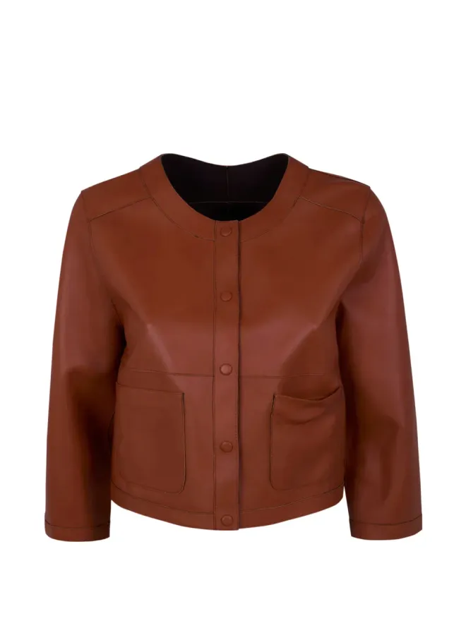 The Jackie Leathers The Jackie Leathers ボタン留めレザージャケットの商品画像