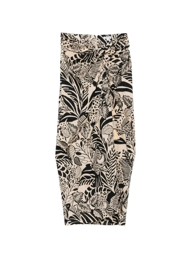 Poupette St Barth Poupette St Barth Uma アニマルプリント ミディスカートの商品画像
