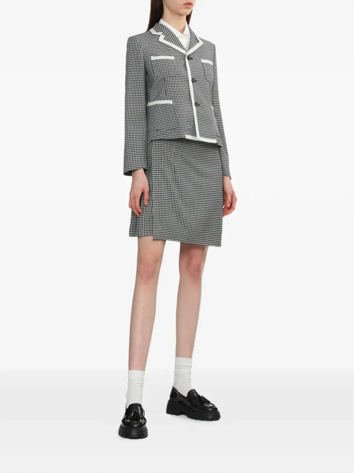 Comme Des Garçons Girl ベルト付きチェック柄ミニスカート - 画像2