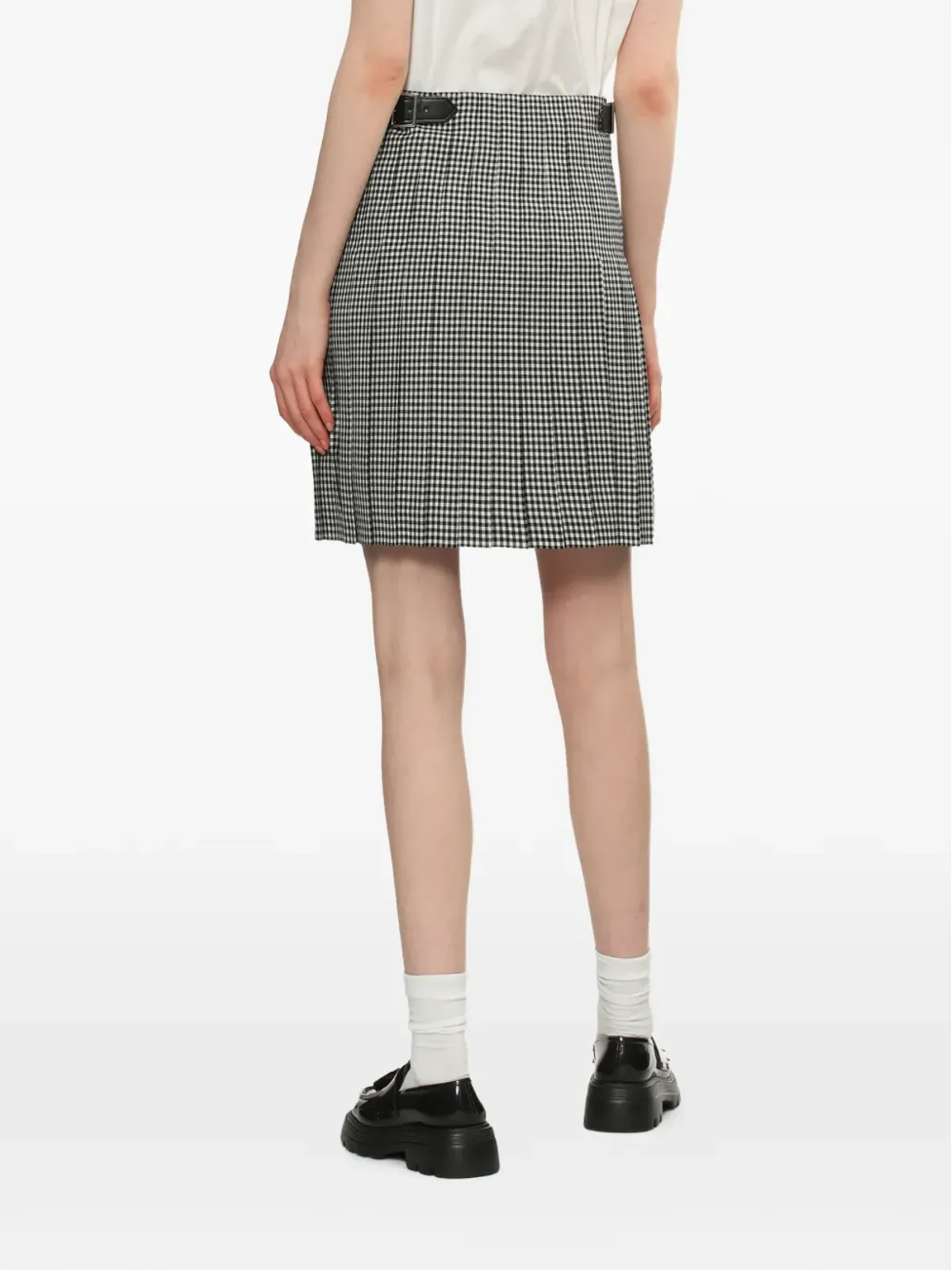 Comme Des Garçons Girl ベルト付きチェック柄ミニスカート - 画像4