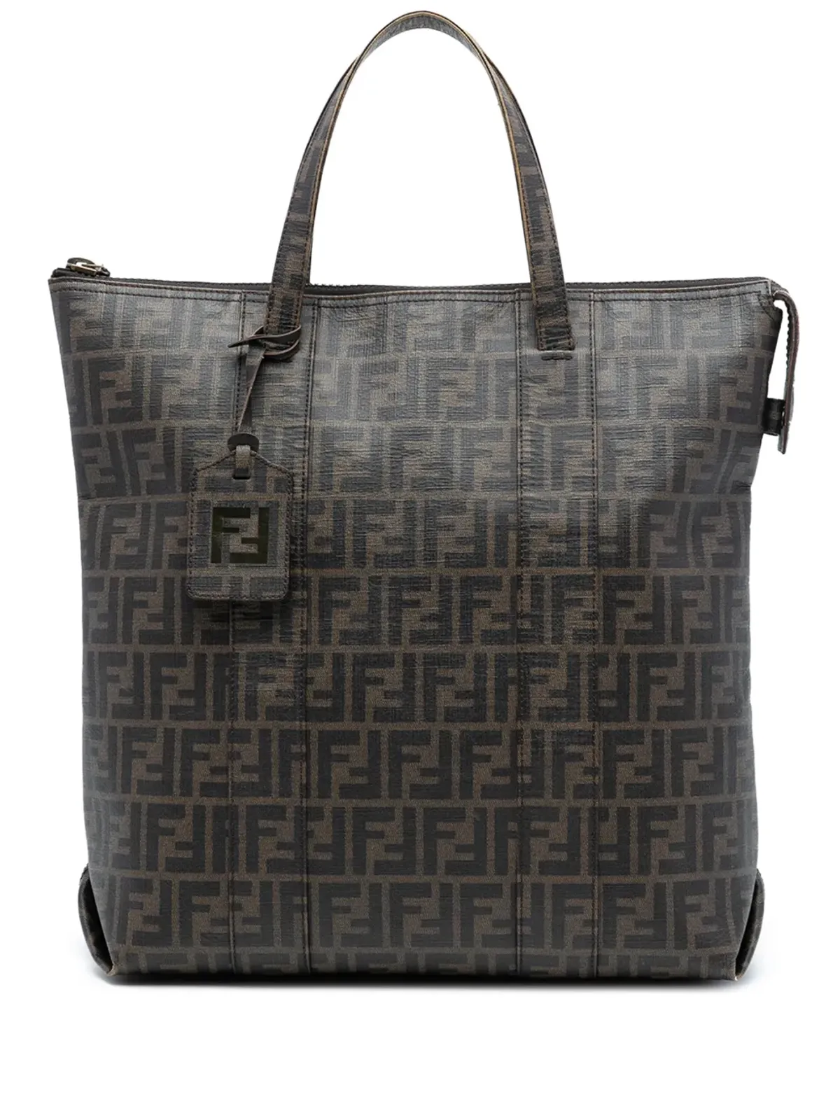 Fendi Pre-Owned Zucca コーティングキャンバス縦型トートバッグ - 画像1