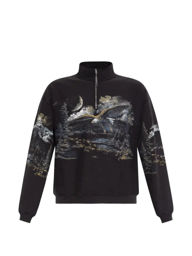 ROA ROA ジップネック グラフィック スウェットシャツ ブラックの商品画像
