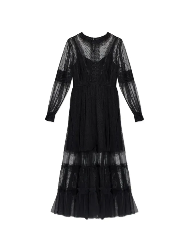 ALLSAINTS AllSaints ニータ ラッフルミディドレスの商品画像