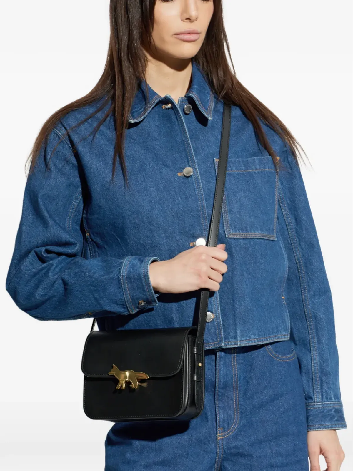 Maison Kitsuné Edie レザー クロスボディバッグ - 画像2