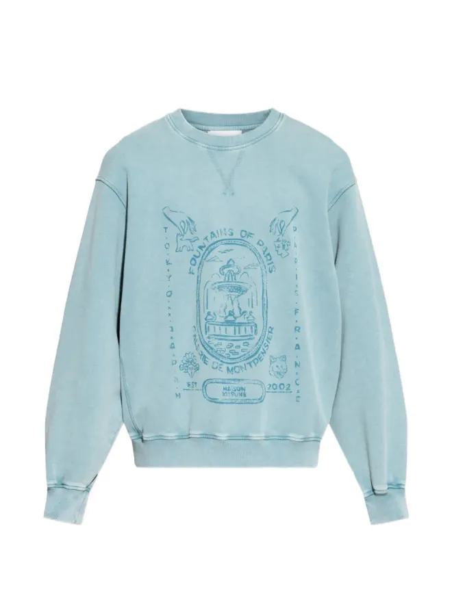 Maison Kitsuné Maison Kitsuné グラフィック クルーネック スウェットシャツ ブルーの商品画像