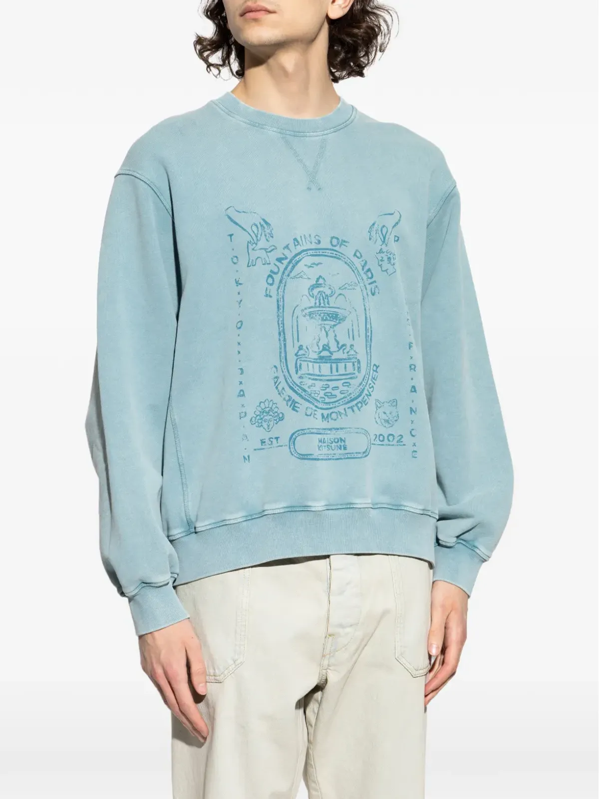 Maison Kitsuné グラフィック クルーネック スウェットシャツ ブルー - 画像3