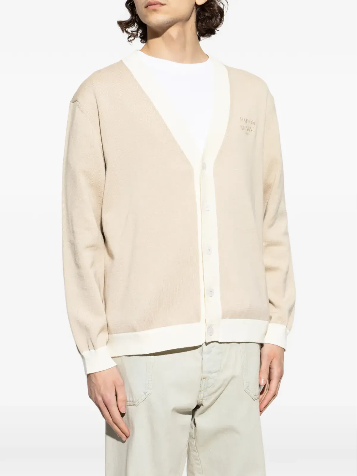 Maison Kitsuné Vネックボタン留めカーディガン - 画像3