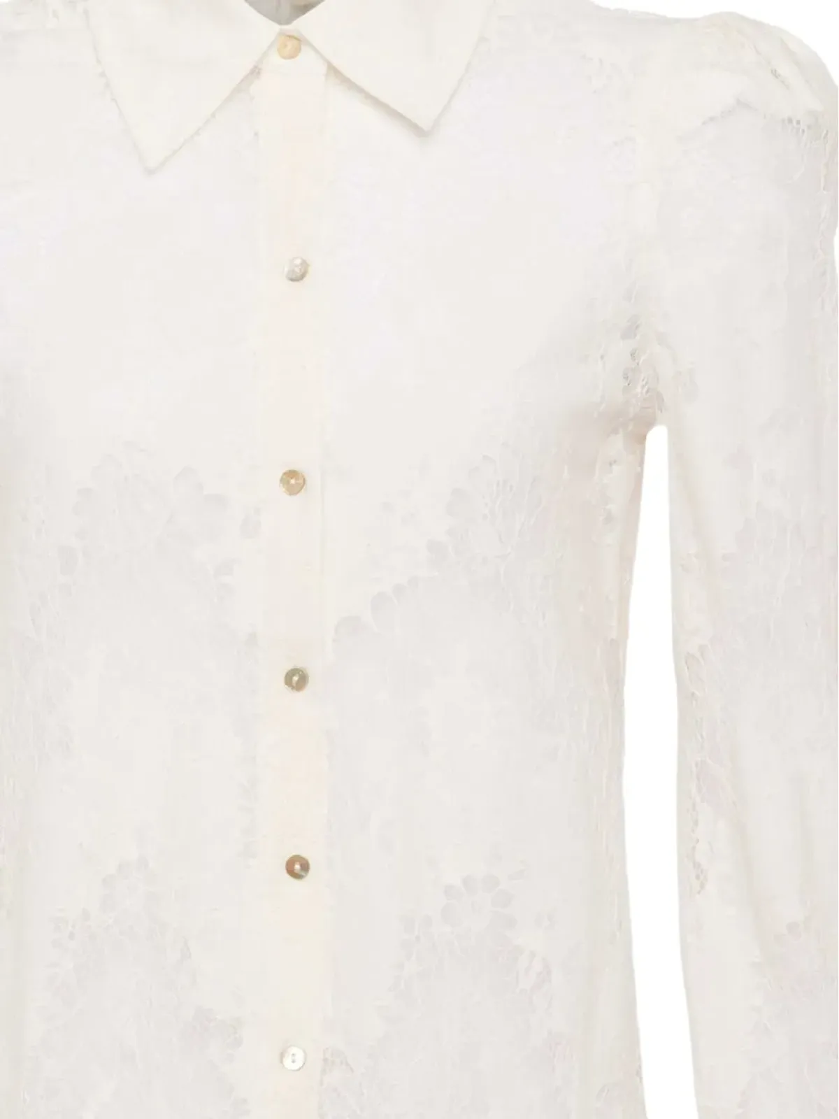 L'Agence Jenica lace puff-sleeve shirt - White - 画像2