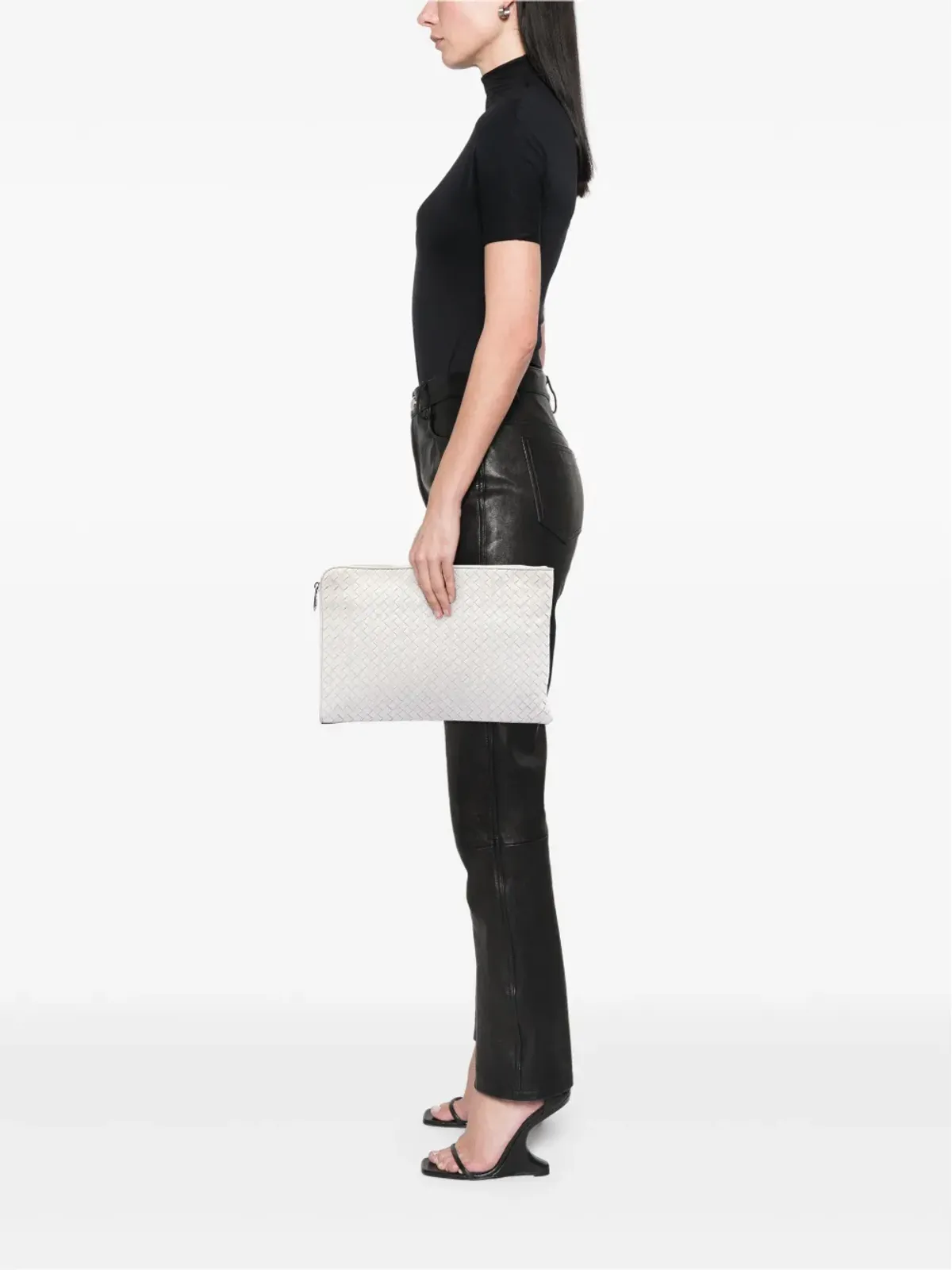 Bottega Veneta Pre-Owned Nappa Intercciato クラッチバッグ - 画像2