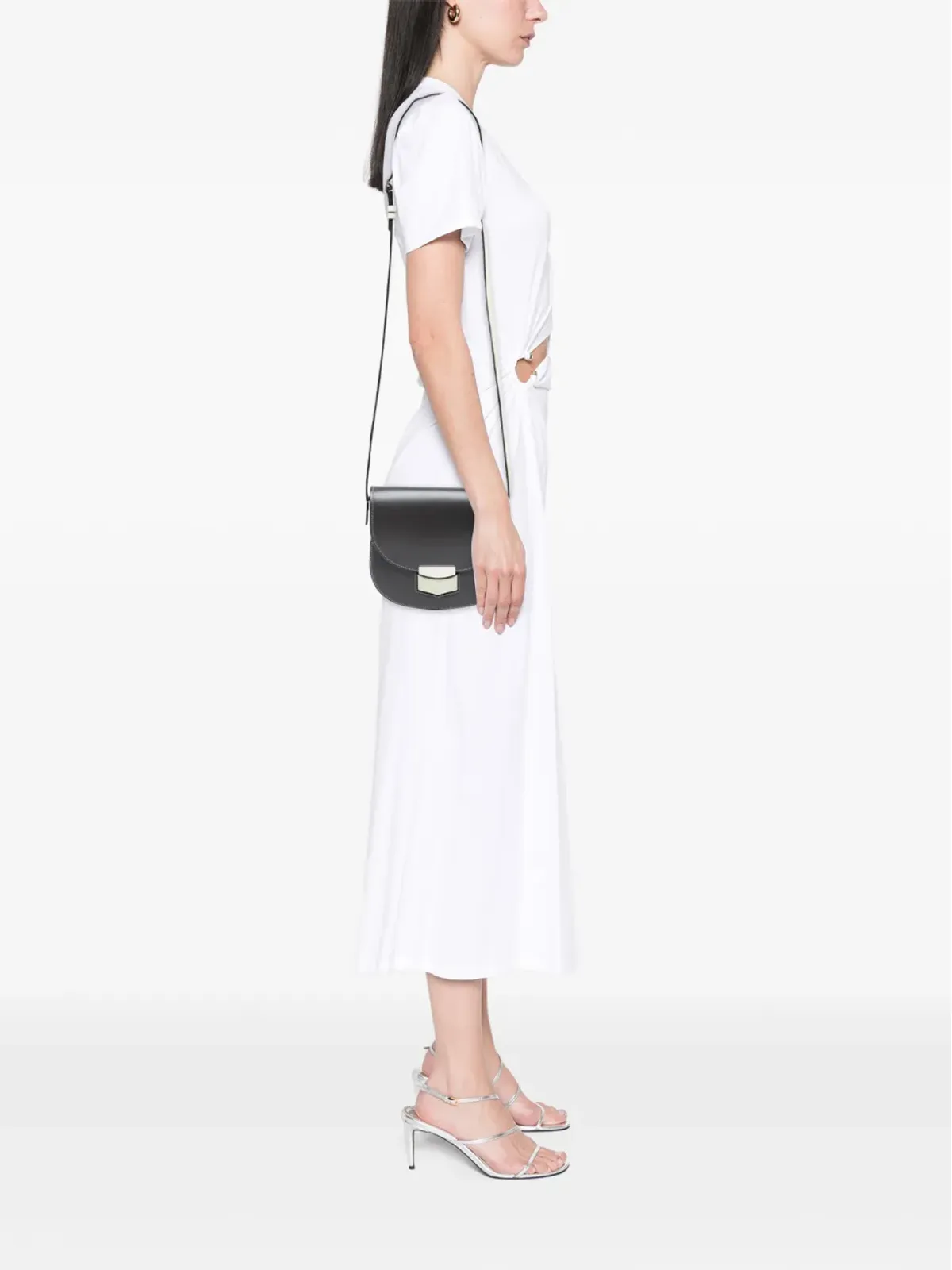 Celine Pre-Owned 2016年 バイカラー グレイズド カーフスキン トロットゥール クロスボディバッグ - ブラック - 画像2