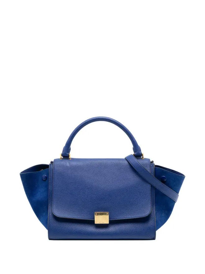 Celine Pre-Owned Celine Pre-Owned 2014年製 小型レザートラペーズ・サッチェル ブルーの商品画像