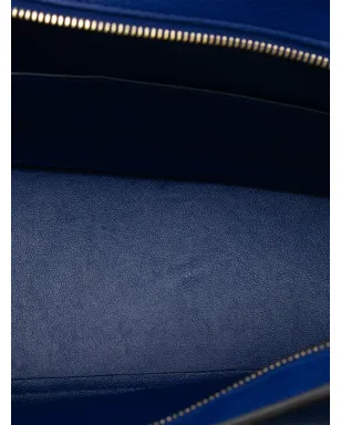 Celine Pre-Owned 2014年製 小型レザートラペーズ・サッチェル ブルー - サムネイル5