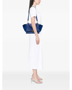 Celine Pre-Owned 2014年製 小型レザートラペーズ・サッチェル ブルー - サムネイル2