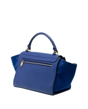 Celine Pre-Owned 2014年製 小型レザートラペーズ・サッチェル ブルー - サムネイル3
