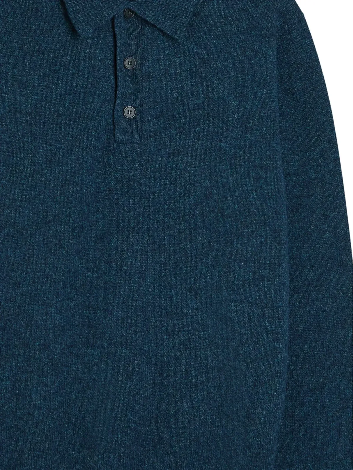 Sunspel ボタン留めの編みニットポロシャツ - Blue - 画像2
