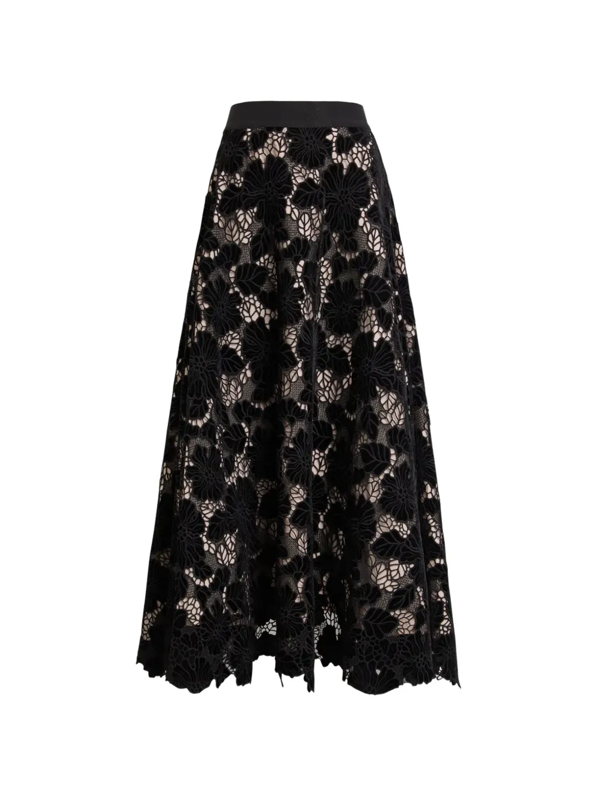 alice + olivia Lorenaレースマキシスカート ブラック - 画像1