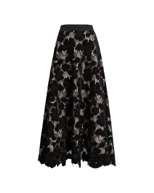alice + olivia Lorenaレースマキシスカート ブラック - サムネイル1