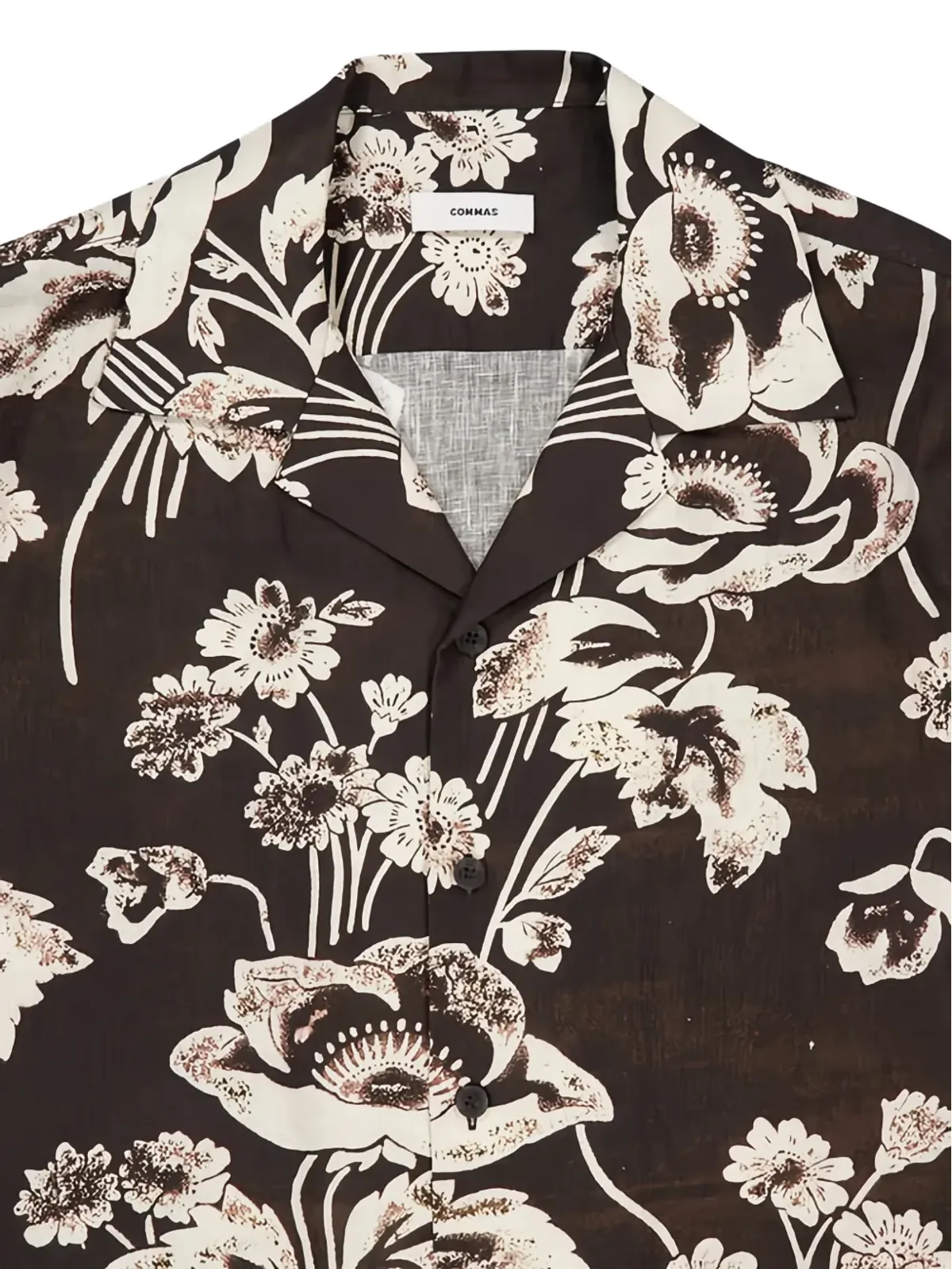 COMMAS painted peonies shirt - Brown - 画像3