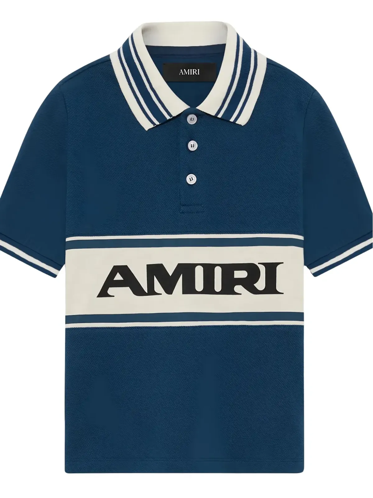 AMIRI KIDS ストライプ柄ロゴ入りポロシャツ - 画像2