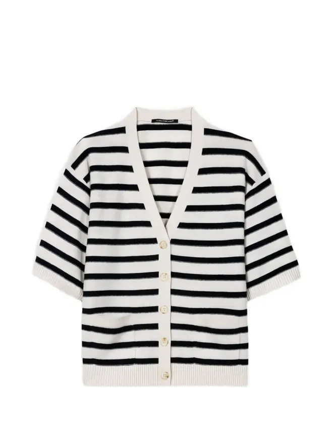 Luisa Cerano Luisa Cerano ストライプ柄ショートスリーブカーディガンの商品画像