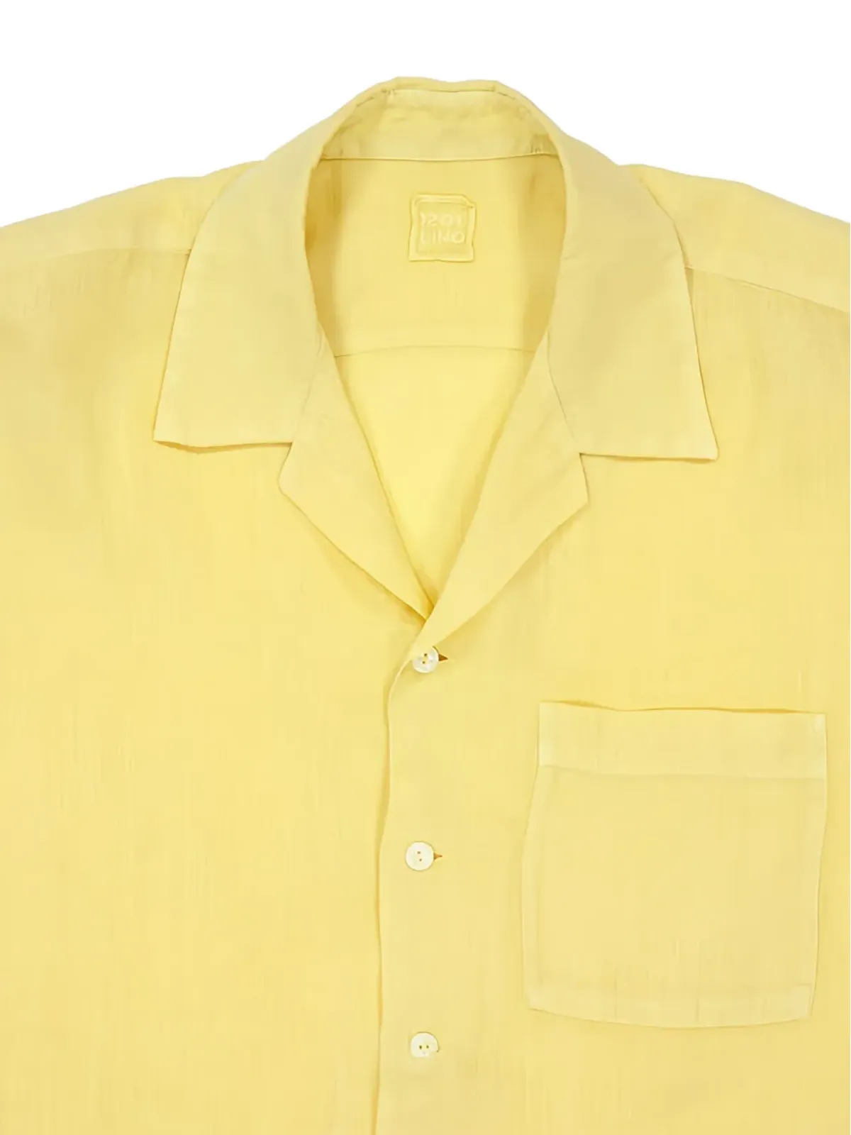 120% Lino ポケット付き半袖シャツ - Yellow - 画像3