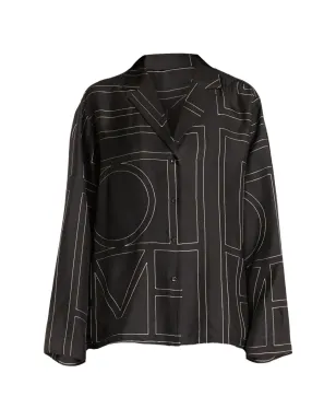 TOTEME モノグラム ボタン留め シャツ ブラック - サムネイル1