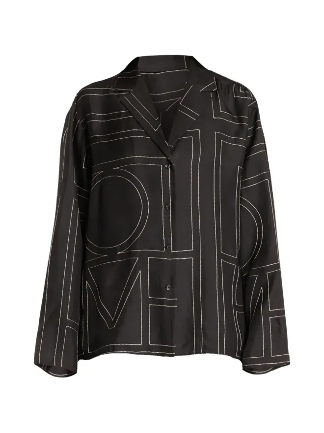 TOTEME TOTEME モノグラム ボタン留め シャツ ブラックの商品画像