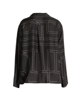 TOTEME モノグラム ボタン留め シャツ ブラック - サムネイル2