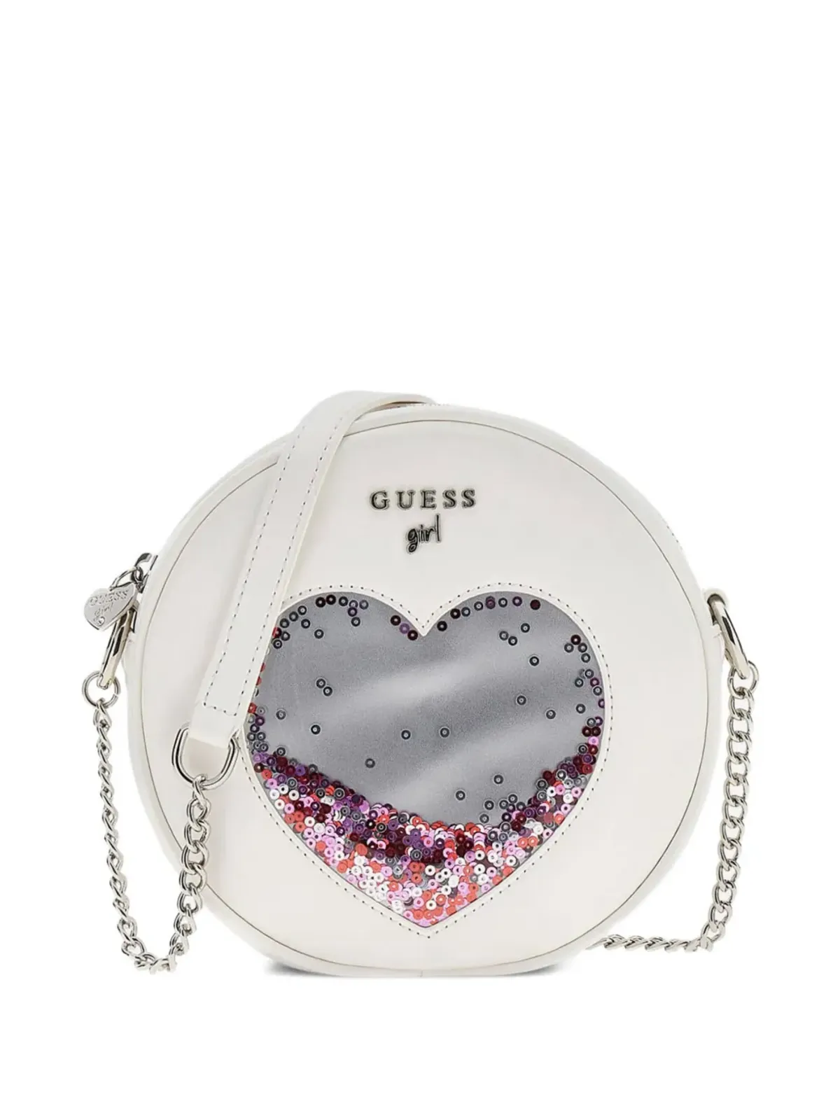 guess kids ハート形スパンコール装飾付き円形バッグ - 画像1
