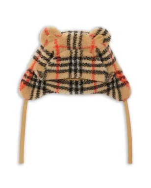 Burberry Kids チェック フリース トラッパーハット - サムネイル1