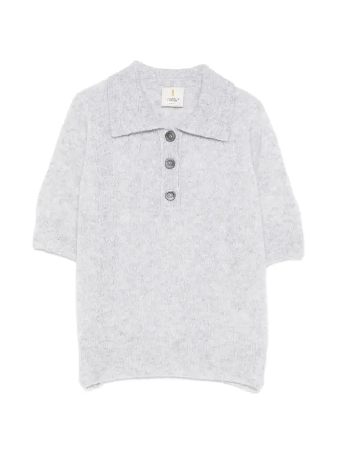 Incentive! Cashmere Incentive! カシミヤ ボタン付きカラー ポロセーターの商品画像