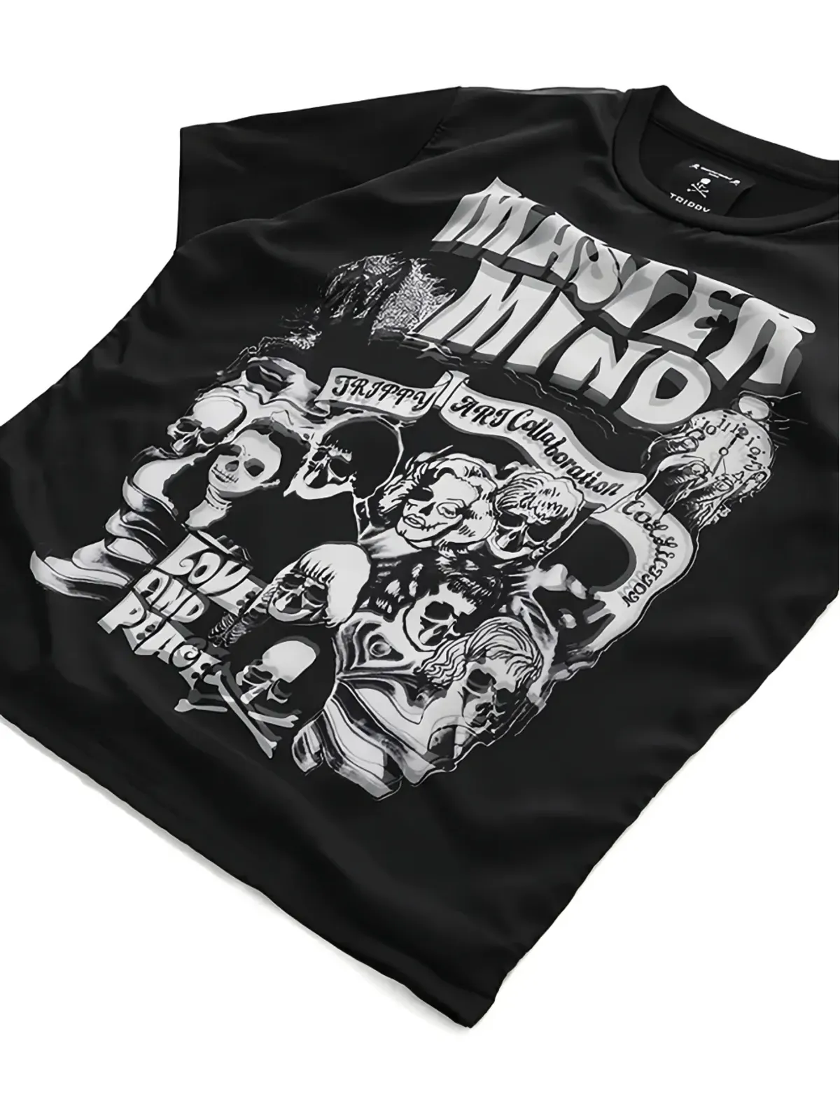 Mastermind Japan × トリッピーミキオ アート ロック・スターズ Tシャツ（ブラック） - 画像3