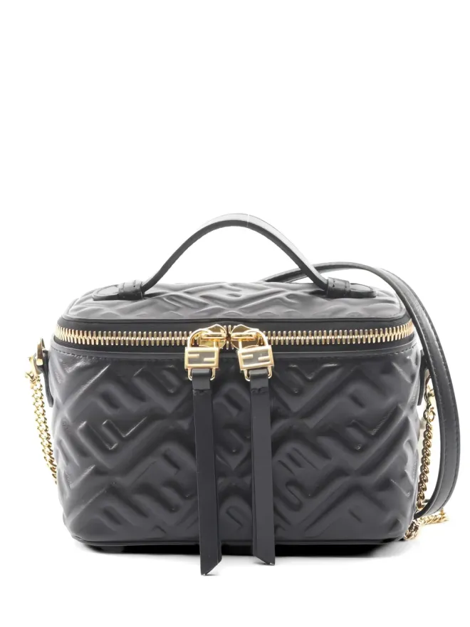 Fendi Pre-Owned Fendi Pre-Owned 1920s FFモチーフ レザートートバッグ - ブラックの商品画像