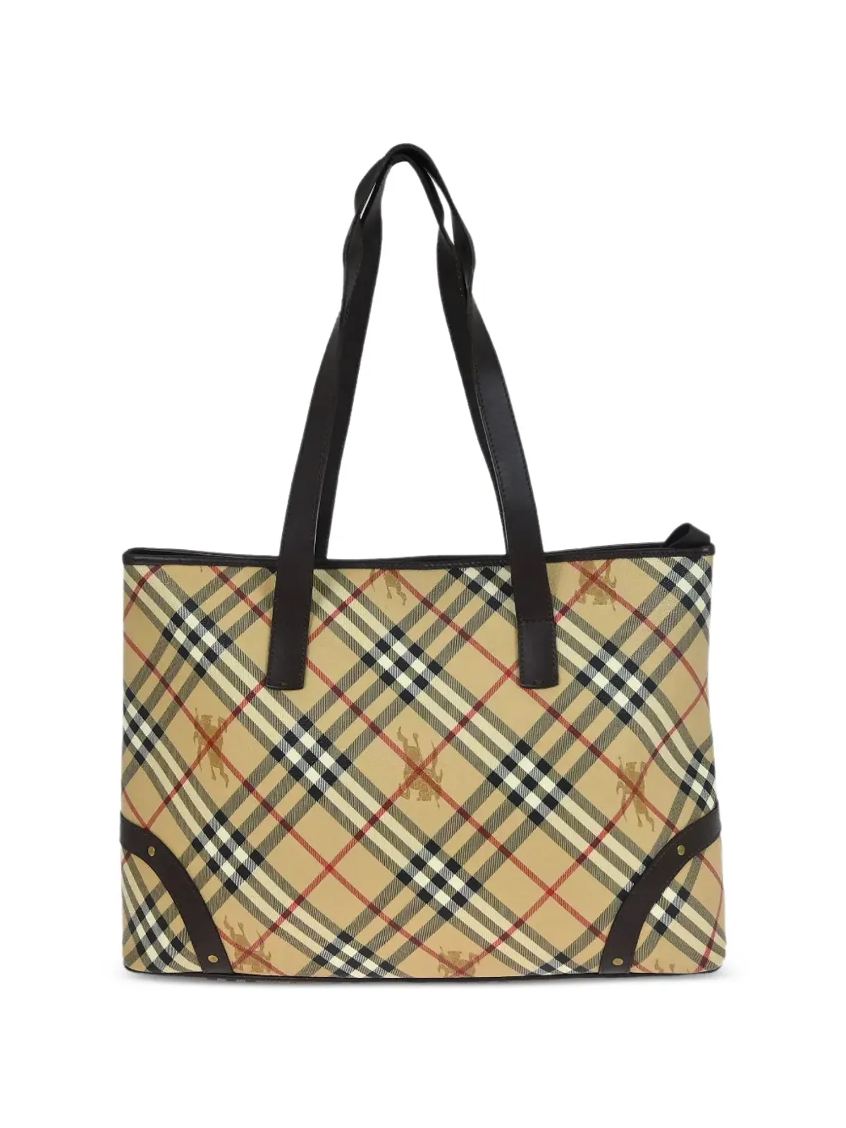 Burberry ビンテージ 1990年代 チェック柄 ショルダートートバッグ - 画像2