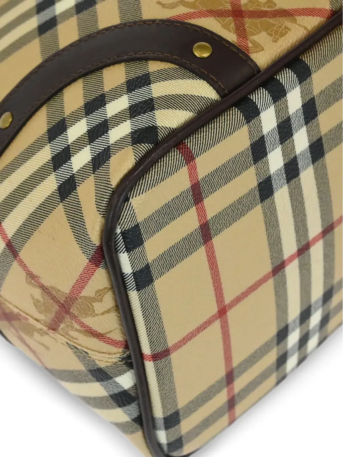 Burberry ビンテージ 1990年代 チェック柄 ショルダートートバッグ - 画像3