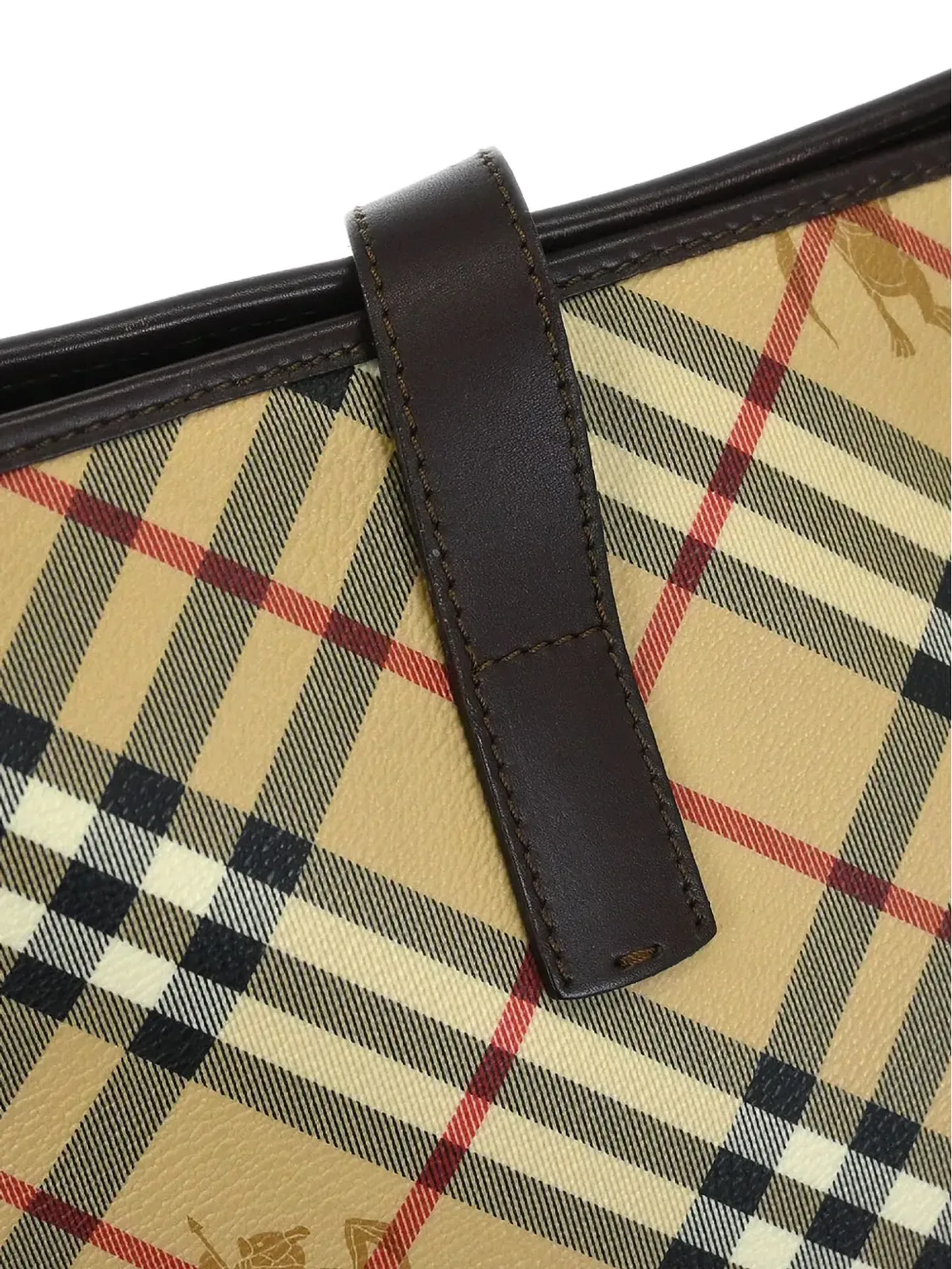 Burberry ビンテージ 1990年代 チェック柄 ショルダートートバッグ - 画像4