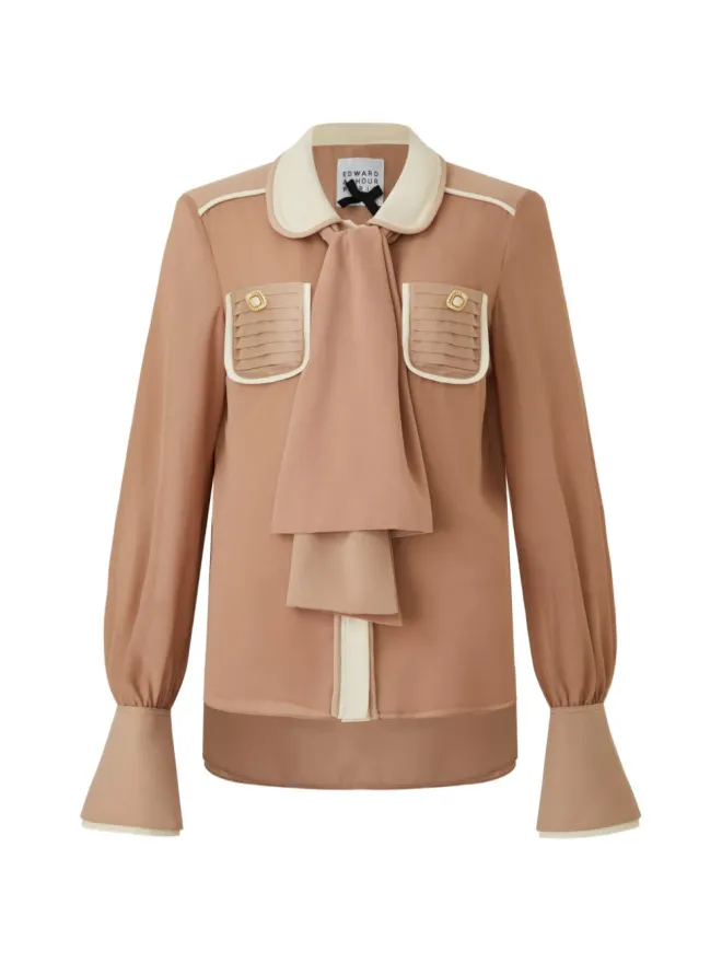 Edward Achour Paris Edward Achour Paris round-collar pocketed blouseの商品画像