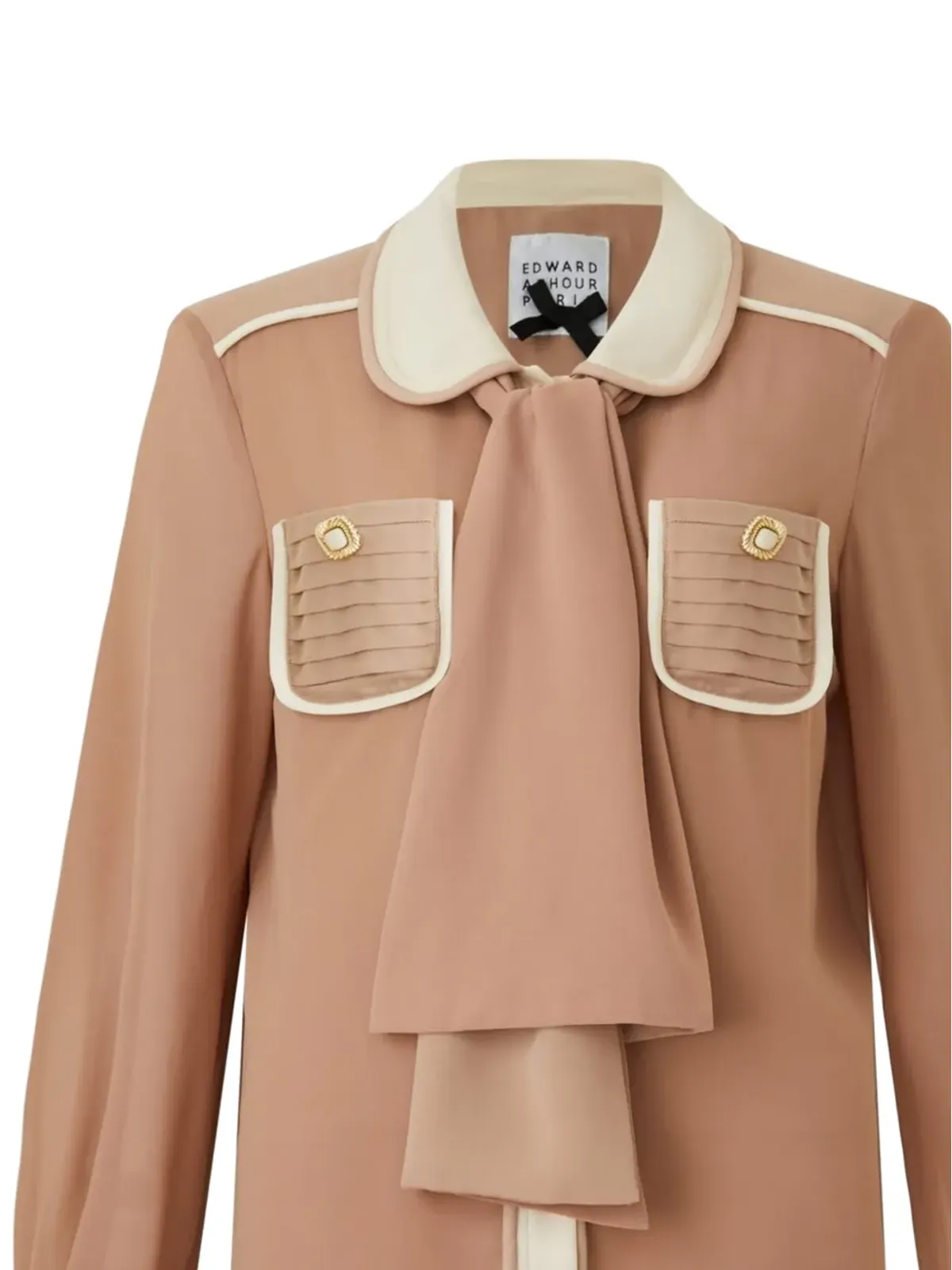 Edward Achour Paris round-collar pocketed blouse - 画像2