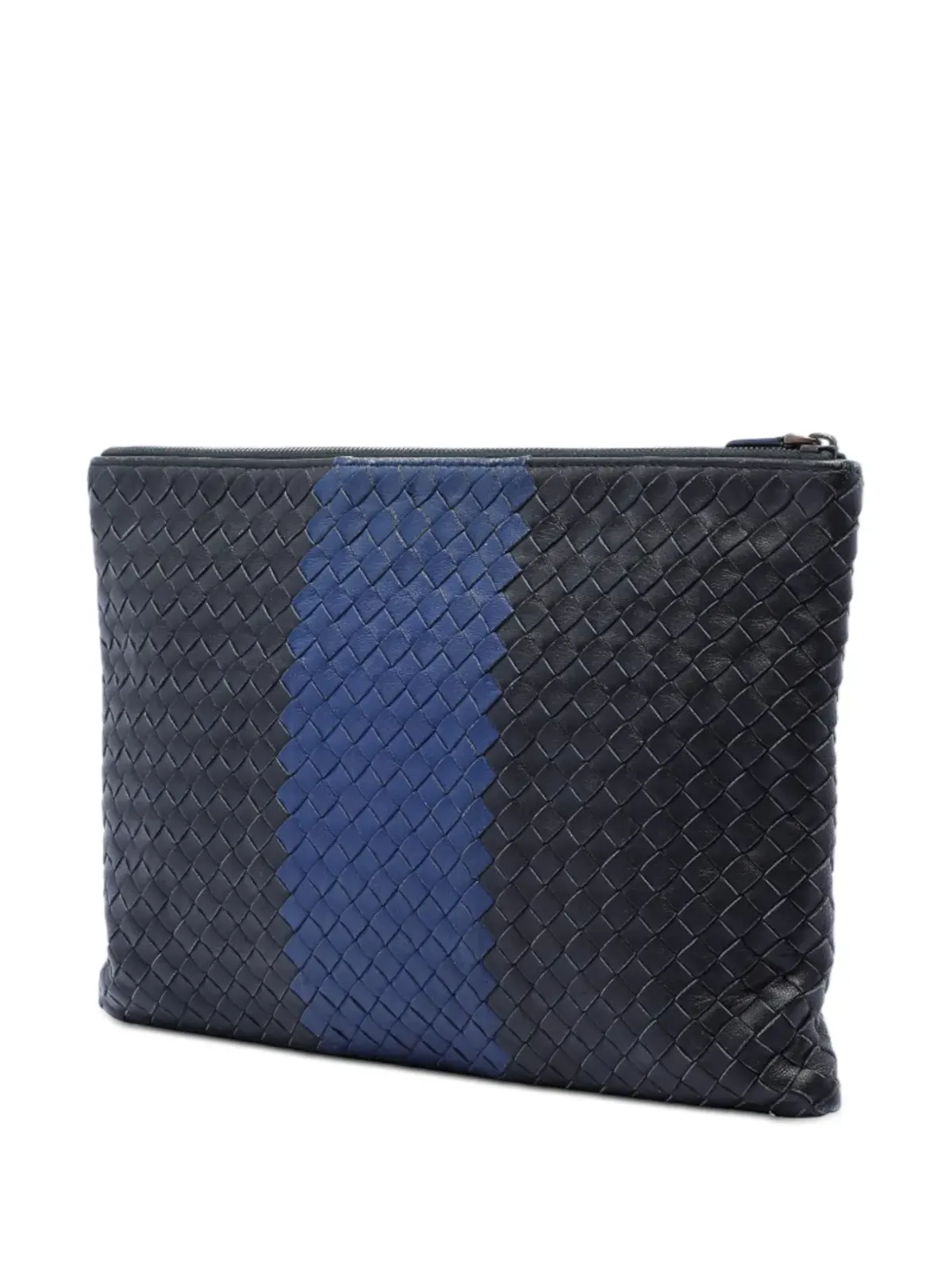 Bottega Veneta ビンテージ バイカラー ナッパレザー イントレッチァート クラッチバッグ - ブラック - 画像3