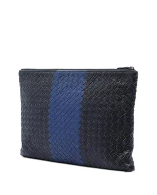 Bottega Veneta ビンテージ バイカラー ナッパレザー イントレッチァート クラッチバッグ - ブラック - サムネイル3