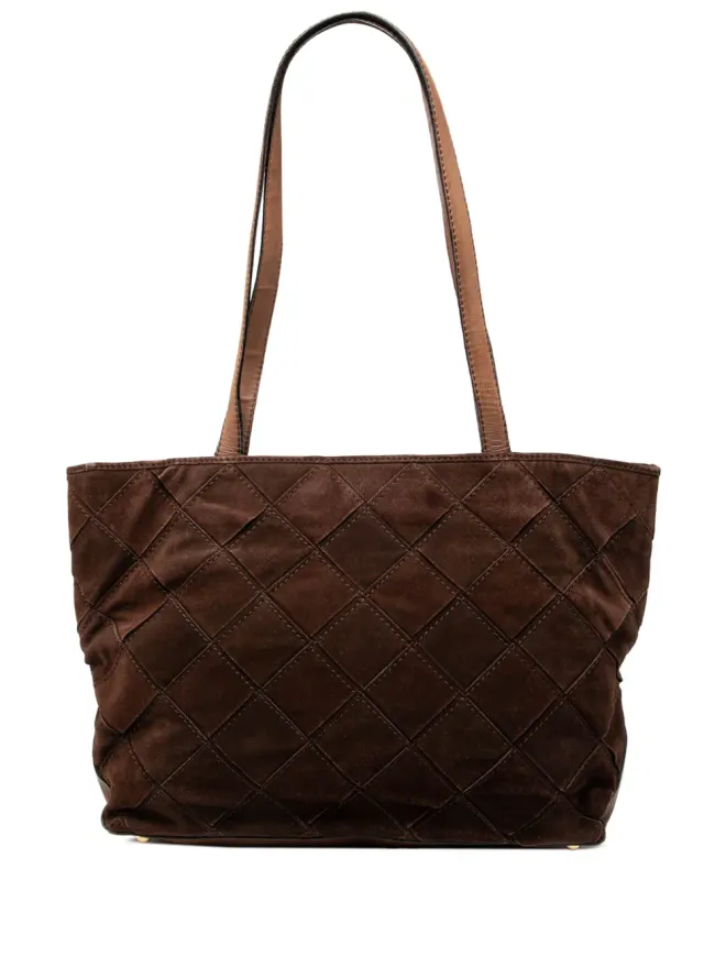 Bottega Veneta Pre-Owned Bottega Veneta 20世紀スエードイントレッチアートートバッグ - ブラウンの商品画像