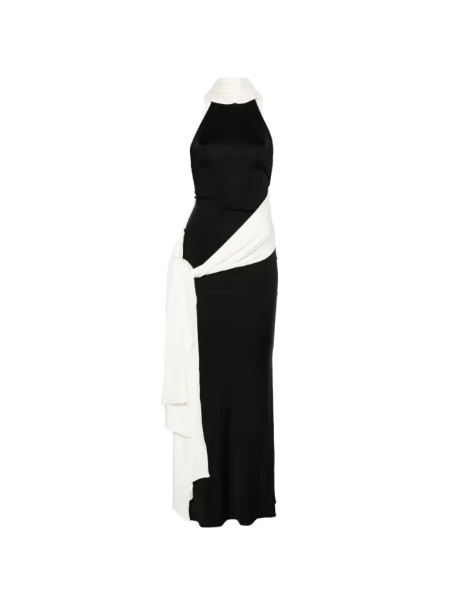 The New Arrivals Ilkyaz Ozel The New Arrivals Ilkyaz Ozel ホルターネック マキシドレス - ブラックの商品画像