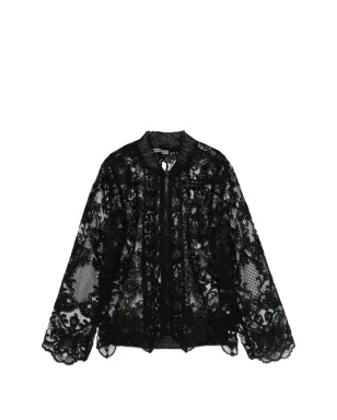 Maurizio Braschi レースジップアップジャケット - Black - サムネイル1