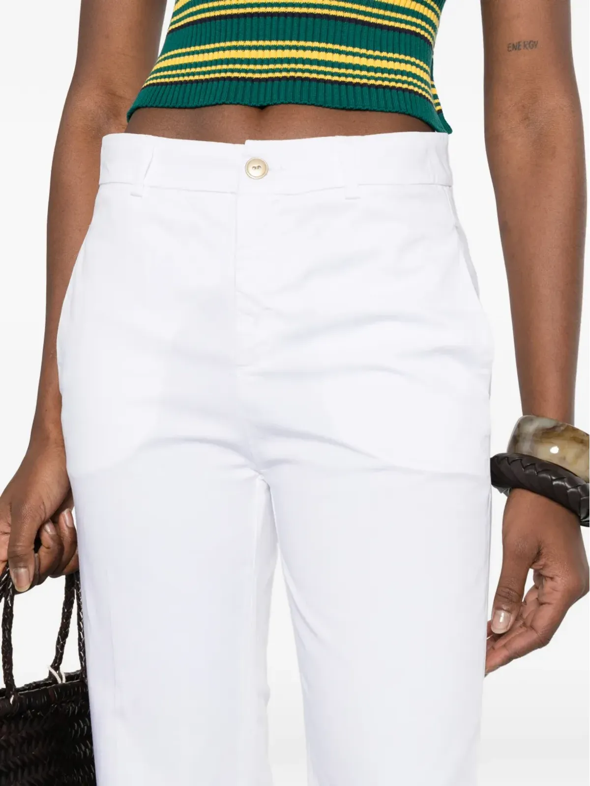 40 WEFT Thea white straight trousers - 画像5
