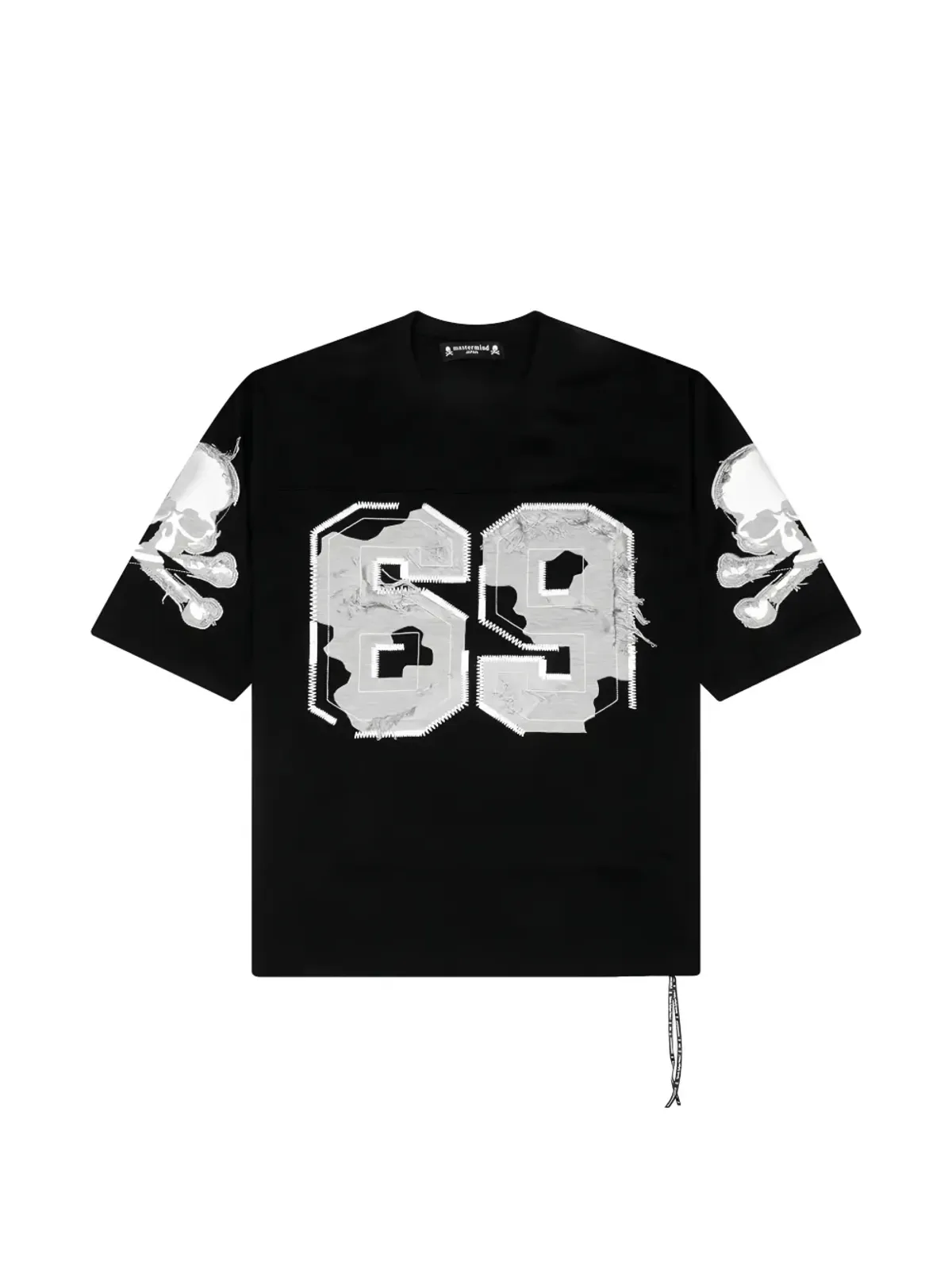 Mastermind Japan ダメージ加工パッチTシャツ ブラック - 画像1
