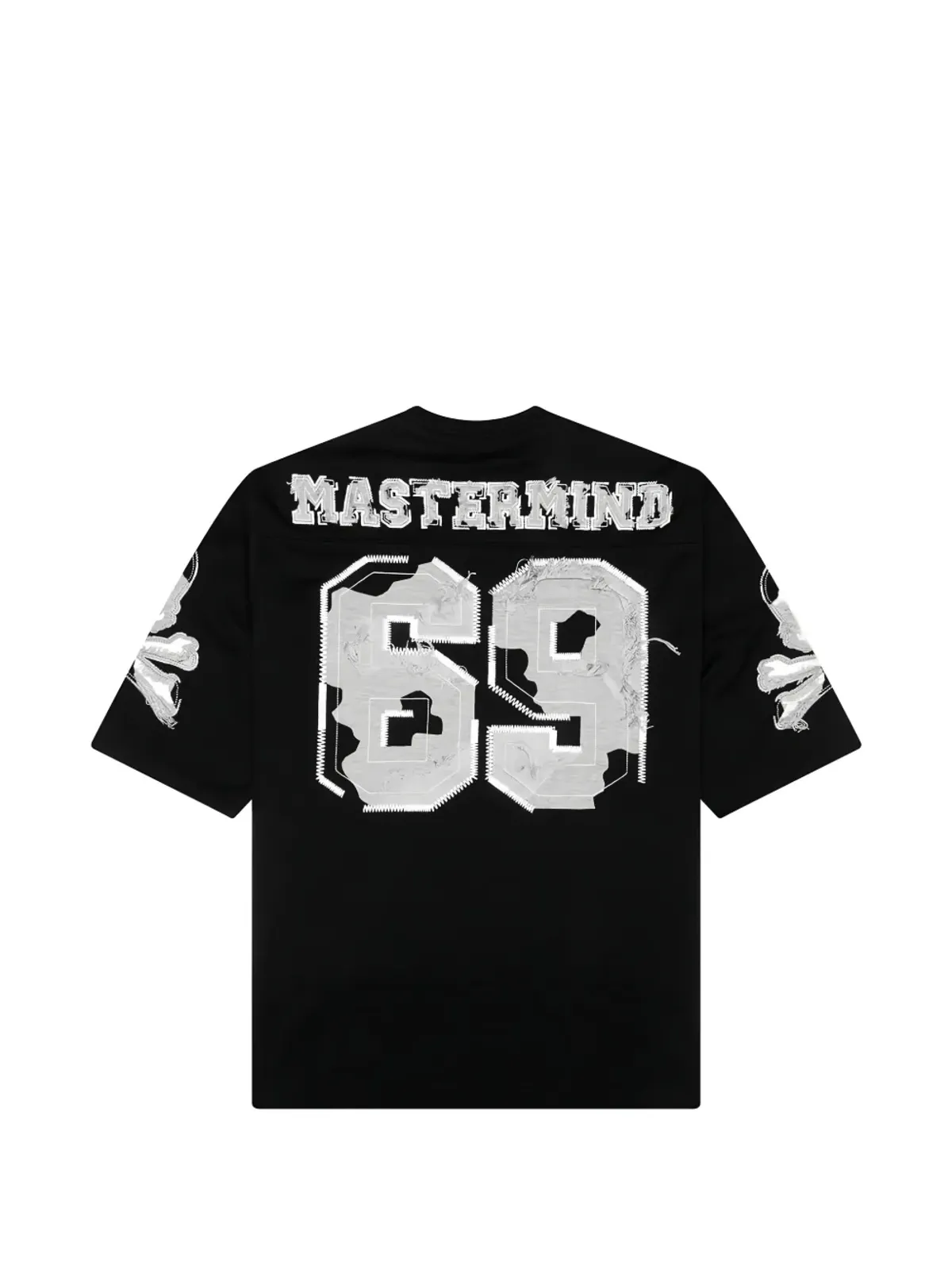 Mastermind Japan ダメージ加工パッチTシャツ ブラック - 画像2