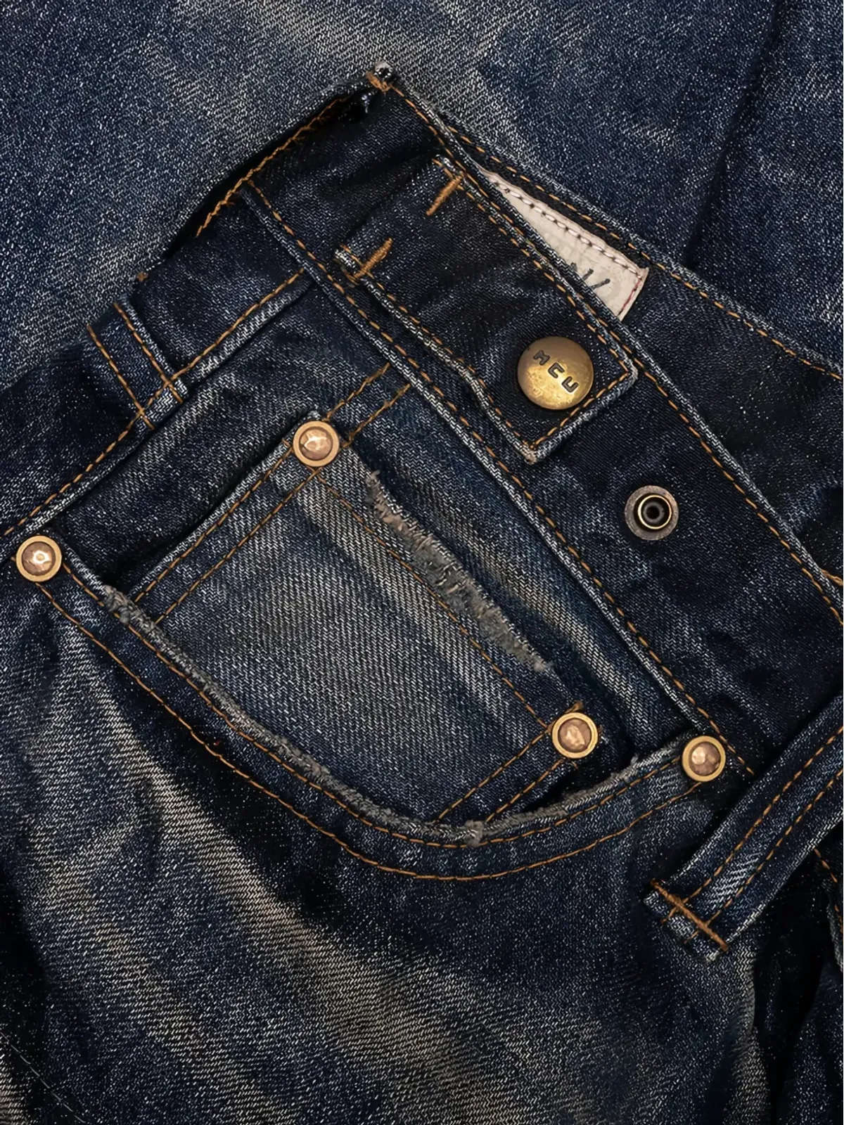 Mastercraft Union リペアド ストレートジーンズ - 画像5