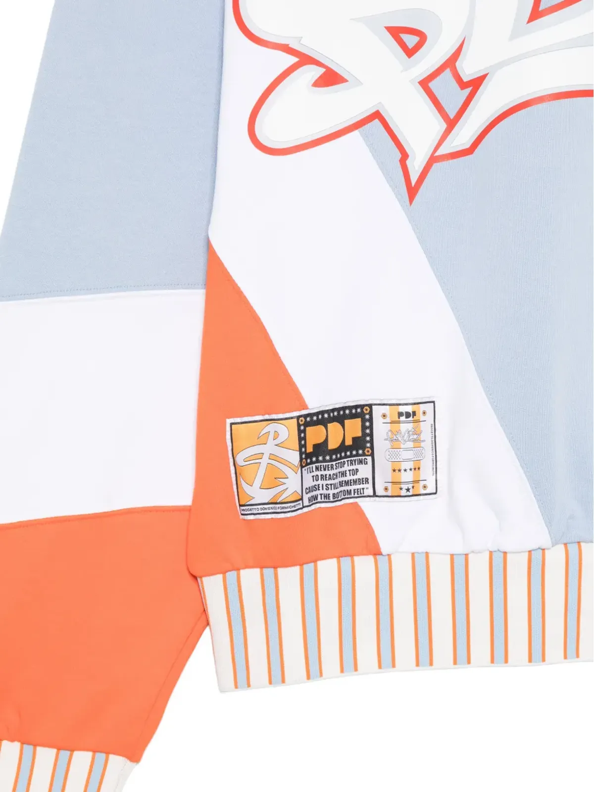 PDF グラフィックプリント カラーブロック スウェットシャツ - ブルー - 画像3