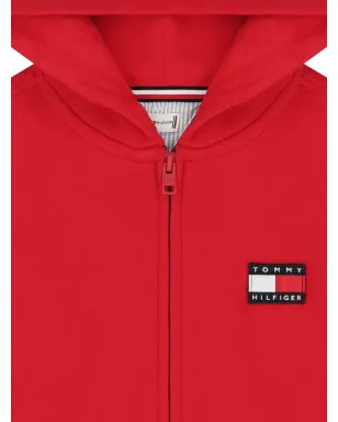 Tommy Hilfiger Junior フード付きジップファスナー付きスウェットシャツ - レッド - サムネイル3