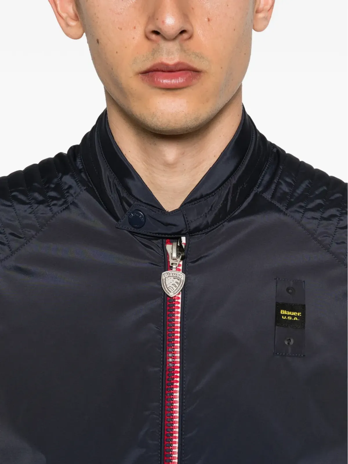 Blauer Thayer キルテッドジップジャケット - ブルー - 画像5